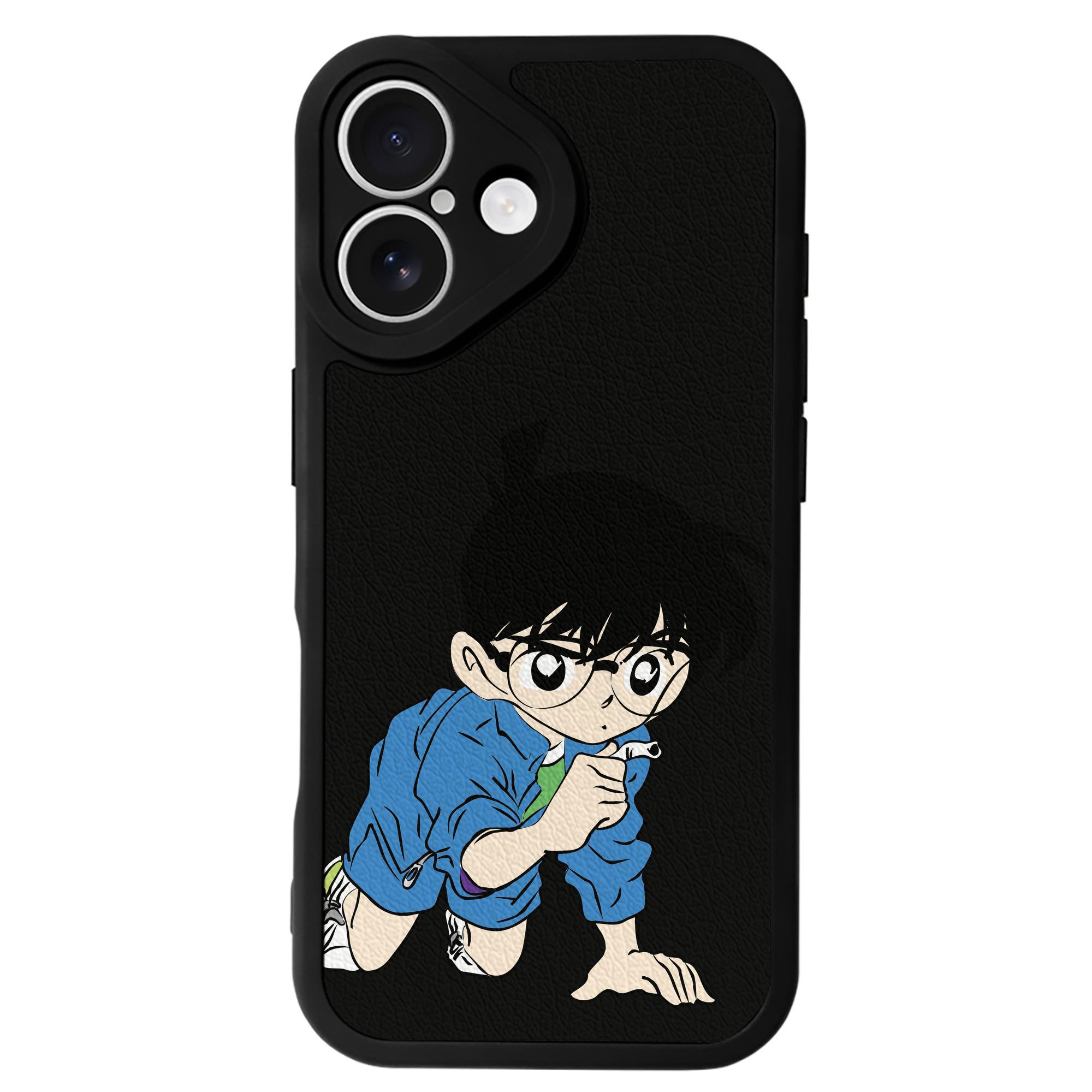 （画像用） 名探偵コナン 江戸川 コナン Detective Conan Conan Edogawa 【iPhone 16シリーズ対応】シリコンスマホケース（レザー調） 材質：シリコン